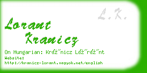 lorant kranicz business card